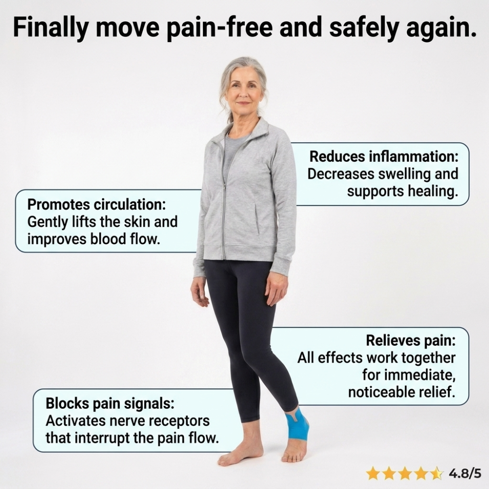 Flowie Ankle Support - Pre-Cut Kinesiology Tape