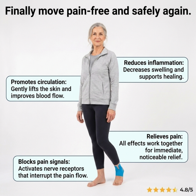 Flowie Ankle Support - Pre-Cut Kinesiology Tape